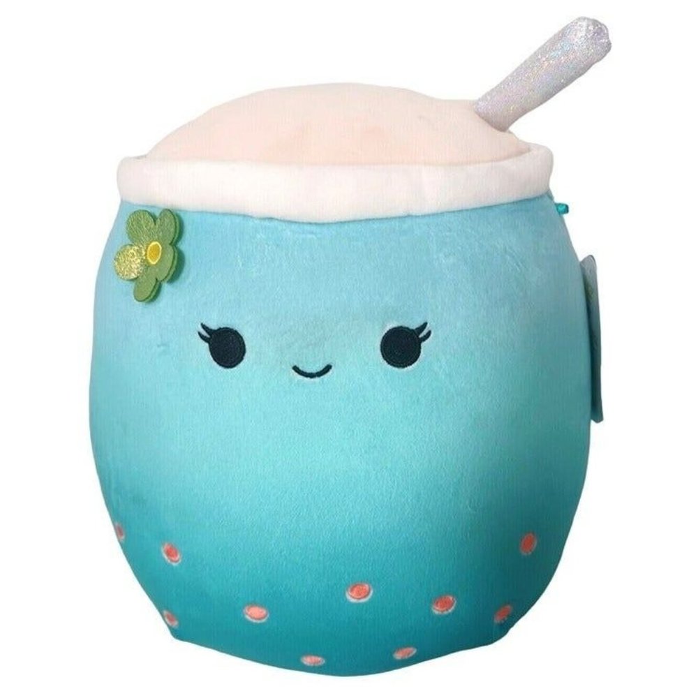 NWT 11" -12" Kellytoy Squishmallow Bubble Tea Tropical Drink Boba Jakkaria Plush